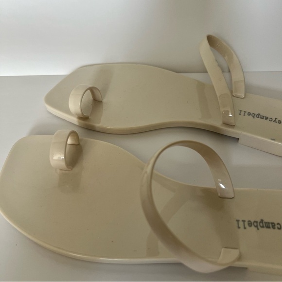 Jeffrey Campbell Darby Jelly Sandal Slide - ivory toe ring size 9 - Picture 4 of 11